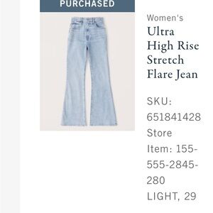 Abercrombie ultra high rise stretch flare jeans! New without tags